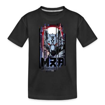 Loup argent cyborg Géométrique - T-shirt bio Premium Enfant - noir - Devant