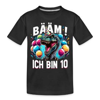 10 Jahre Geschenk Geburtstag Junge Mädchen - Kinder Premium Bio T-Shirt - Schwarz - Vorne