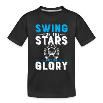 Swing für die Stars, Putt für Ruhm. - Kinder Premium Bio T-Shirt - Schwarz - Vorne