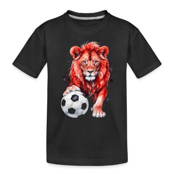Lion Football Colorful Austria Animal Design Print - Kids' Premium Organic T-Shirt - black - Front