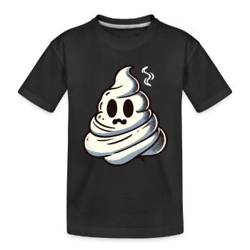 Drôle caca tas d’excréments fantôme humoristique - T-shirt bio Premium Enfant - noir - Devant