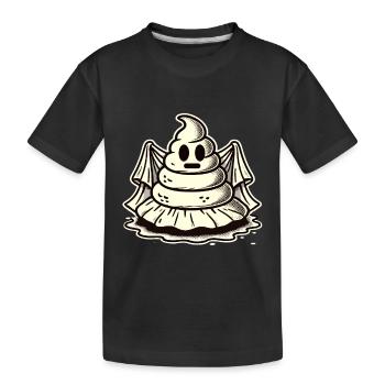 Drôle caca tas d’excréments fantôme humoristique - T-shirt bio Premium Enfant - noir - Devant
