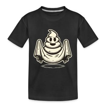 Drôle caca tas d’excréments fantôme humoristique - T-shirt bio Premium Enfant - noir - Devant