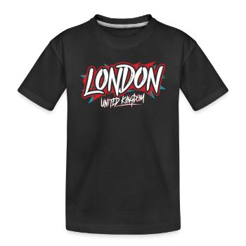 London United Kingdom Souvenir - Kinder Premium Bio T-Shirt - Schwarz - Vorne
