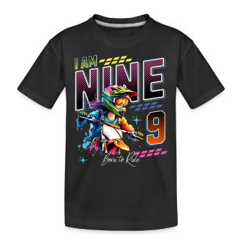 9e anniversaire des filles de motocross - T-shirt bio Premium Enfant - noir - Devant