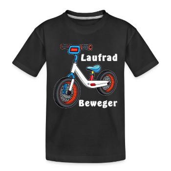 LAUFRAD BEWEGER - Kinder Premium Bio T-Shirt - Schwarz - Vorne