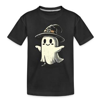Lustiger Hexen Geist Gespenstische Party Spooky - Kinder Premium Bio T-Shirt - Schwarz - Vorne