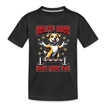 Les chiens d’agilité ont une formation d’agility pour les amoureux des animaux - T-shirt bio Premium Enfant - noir - Devant