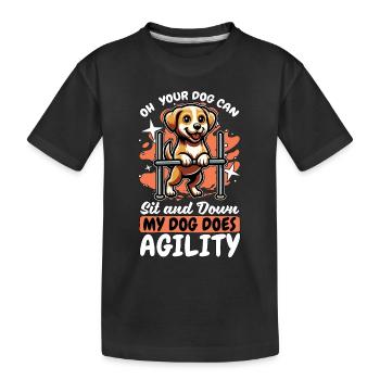 Dressage d’agilité canine Oh Votre chien peut s’asseoir Propriétaire de chien - T-shirt bio Premium Enfant - noir - Devant