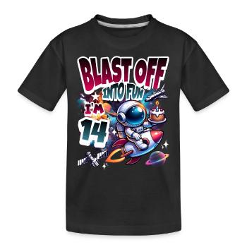Espace du 14e anniversaire de l'astronaute - T-shirt bio Premium Enfant - noir - Devant