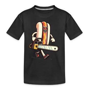 Psycho Hotdog Délicieux Design d’Halloween - T-shirt bio Premium Enfant - noir - Devant