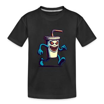 Unheimlicher Monster Trinkbecher Getränke - Kinder Premium Bio T-Shirt - Schwarz - Vorne