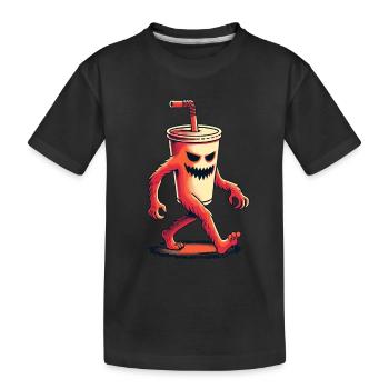 Unheimlicher Monster Trinkbecher Getränke - Kinder Premium Bio T-Shirt - Schwarz - Vorne