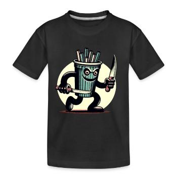 Unheimlicher Psycho Trinkbecher Getränke - Kinder Premium Bio T-Shirt - Schwarz - Vorne