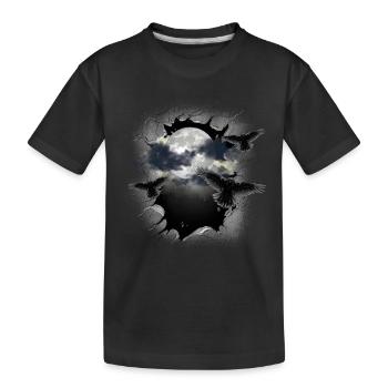 Halloween Ravens Raven Moon Full Moon Crows - Kids' Premium Organic T-Shirt - black - Front