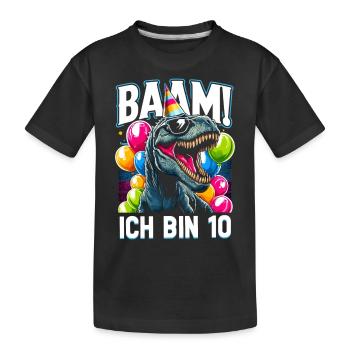 10 Jahre Geschenk Geburtstag Junge Mädchen - Kinder Premium Bio T-Shirt - Schwarz - Vorne