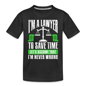 Law Lawyer - Kids' Premium Organic T-Shirt - black - Front