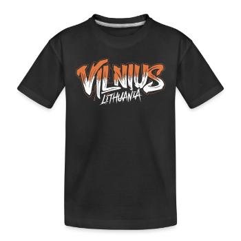 Vilnius Lithuania Souvenir - Kinder Premium Bio T-Shirt - Schwarz - Vorne