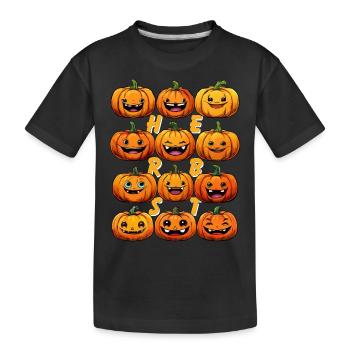 AUTUMN PUMPKIN - Kids' Premium Organic T-Shirt - black - Front