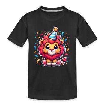 Leo Birthday Confetti - Kids' Premium Organic T-Shirt - black - Front