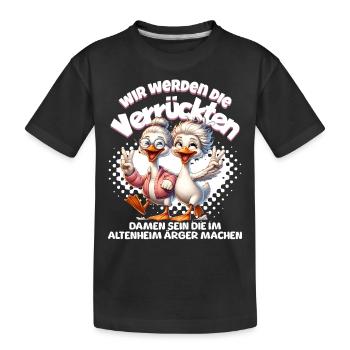 Lustige Ente Ärger machen BFF - Kinder Premium Bio T-Shirt - Schwarz - Vorne