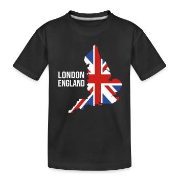 England London - Kinder Premium Bio T-Shirt - Schwarz - Vorne