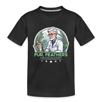 Zoologiste expert en plumes et écailles Zoologie - T-shirt bio Premium Enfant - noir - Devant