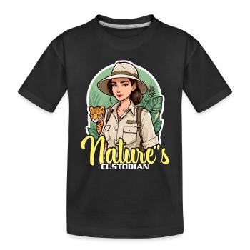 Zoologiste Gardien de la nature Zoologie Amoureux des animaux - T-shirt bio Premium Enfant - noir - Devant