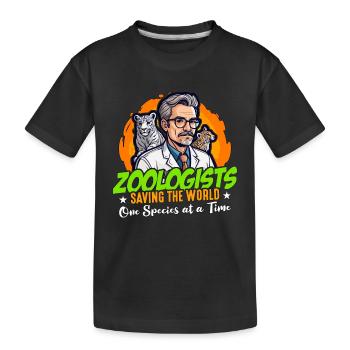 Zoologists Saving the World One Animal Scientist - Kids' Premium Organic T-Shirt - black - Front