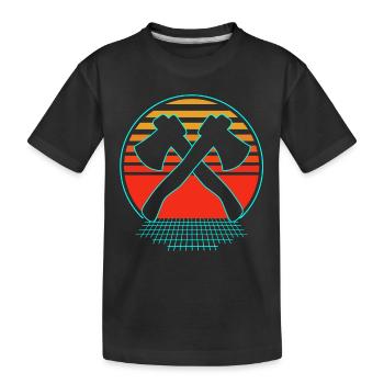 Axt Werfen - Kinder Premium Bio T-Shirt - Schwarz - Vorne