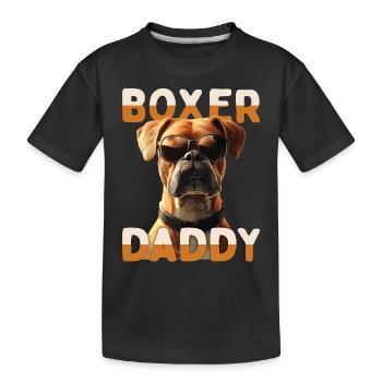 Allemand Boxer Papa Chien Papa Fête des Pères Boxer Papa - T-shirt bio Premium Enfant - noir - Devant