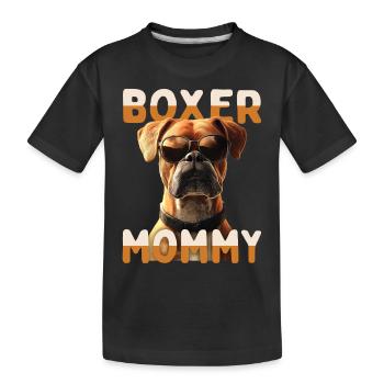 Boxer allemand Maman Fête des mères Boxer Maman - T-shirt bio Premium Enfant - noir - Devant