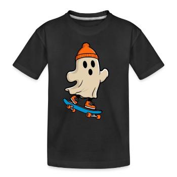 Skateboarding Gespenstische Party Skateboarder - Kinder Premium Bio T-Shirt - Schwarz - Vorne