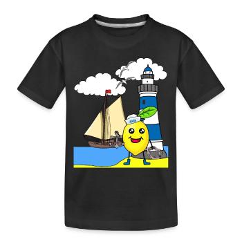 Seemann Zitrone sauer Seefahrt Matrosen Seemänner - Kinder Premium Bio T-Shirt - Schwarz - Vorne