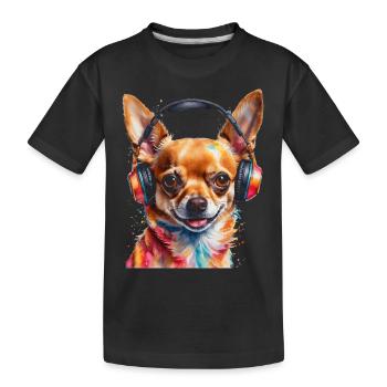 Chihuahua Casque Chien Funny Animal Design Imprimer - T-shirt bio Premium Enfant - noir - Devant
