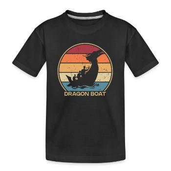 Drachenboot Team Paddler Schlagzeuger Liebhaber Drachenboot - Kinder Premium Bio T-Shirt - Schwarz - Vorne
