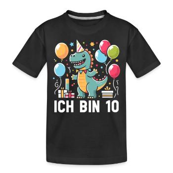 10 Jahre Geburtstag Geschenk Junge Mädchen - Kinder Premium Bio T-Shirt - Schwarz - Vorne