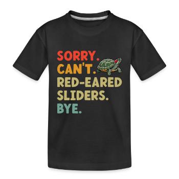 Tortue Tortue à oreilles rouges - T-shirt bio Premium Enfant - noir - Devant