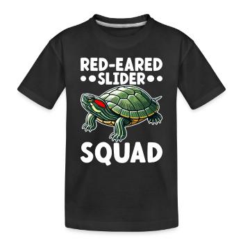 Tortue Tortue à oreilles rouges - T-shirt bio Premium Enfant - noir - Devant
