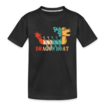 Drachenboot Paddler Trommler Team Liebhaber Drachenboot - Kinder Premium Bio T-Shirt - Schwarz - Vorne