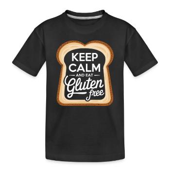 Restez calme et mangez sans gluten - T-shirt bio Premium Enfant - noir - Devant