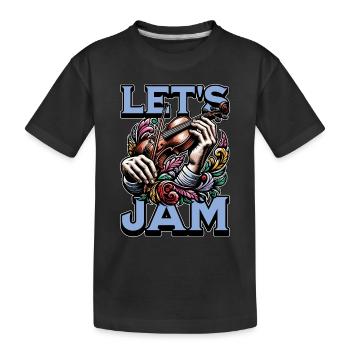 Fiddle Let's Jam String Instrument Fiddle Player - Kids' Premium Organic T-Shirt - black - Front