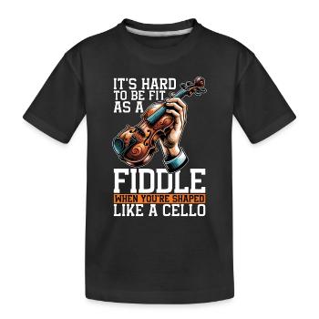 Fiddle It's Hard To Be Fit As A String Instrument - Kids' Premium Organic T-Shirt - black - Front