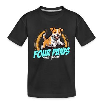 Dressage d’agilité canine quatre pattes un but propriétaire de chien - T-shirt bio Premium Enfant - noir - Devant