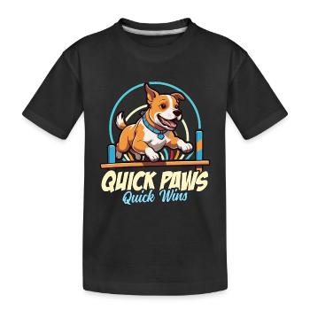 Entraînement d’agilité pour chien Quick Paws Quick Dog Sports - T-shirt bio Premium Enfant - noir - Devant
