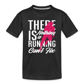 Running can fix everything - Kids' Premium Organic T-Shirt - black - Front