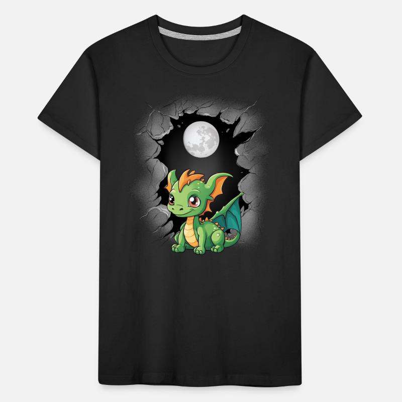 Full Moon Dragon Dragon Moon Mythical Creature Kids' Premium Organic T-Shirt