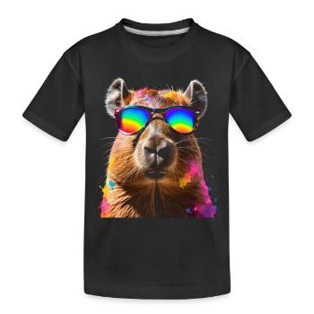 Lunettes de soleil Capybara Capy Colorful Animal Design Print - T-shirt bio Premium Enfant - noir - Devant
