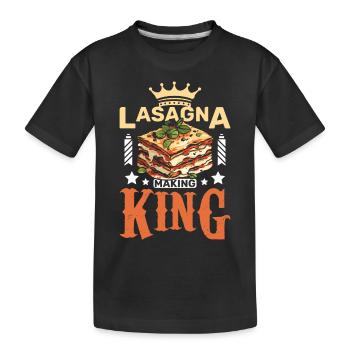 Lasagna making king - Kids' Premium Organic T-Shirt - black - Front