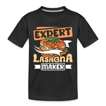 Expert Lasagna maker - Kids' Premium Organic T-Shirt - black - Front